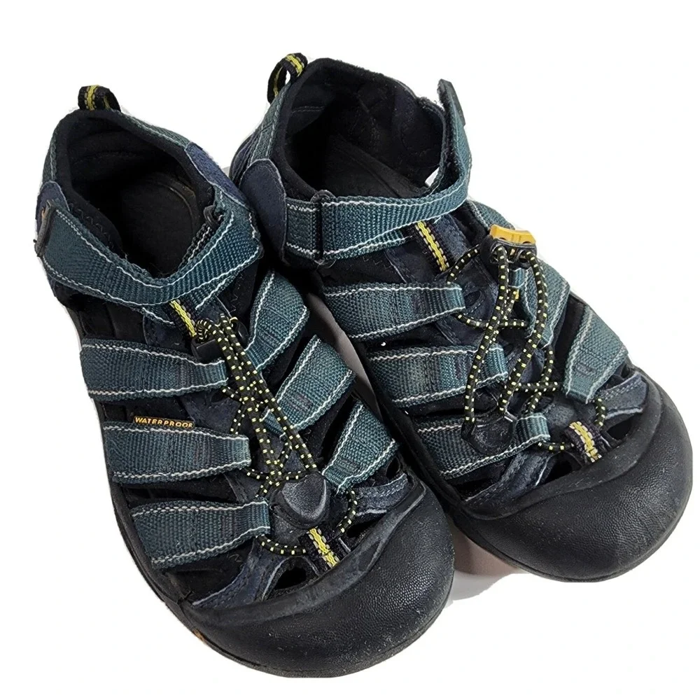 KEEN Newport H2 Outdoor Hiking Sandal Boys Size 4 1006557 Blue Gray Yellow